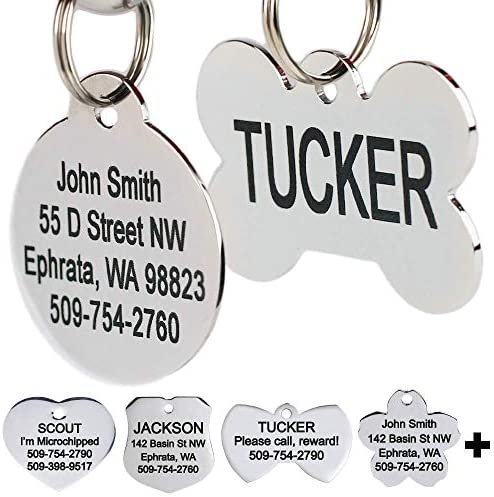 GoTags Stainless Steel Pet ID Tags, Personalized Dog Tags 